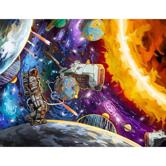 Ohanna Puzzle Moonwalk in Galaxy Chaos Large 730 Pieces 15.5" x 20.5" - Picture 1 of 7